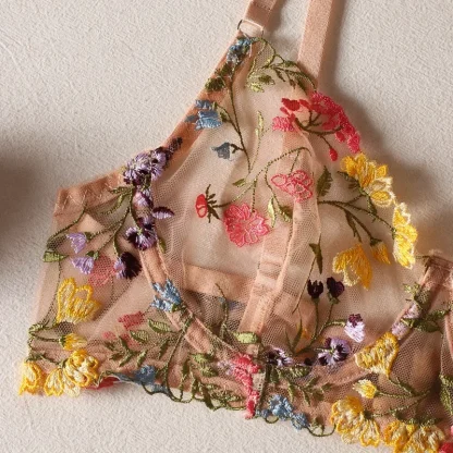 Embroidered Floral Lingerie Set - Image 5