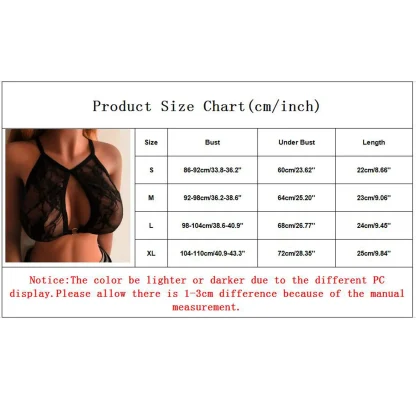 Sheer Lace Halter Bra - Image 6