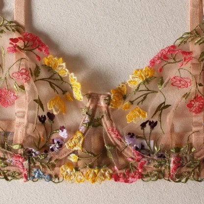 Embroidered Floral Lingerie Set - Image 4