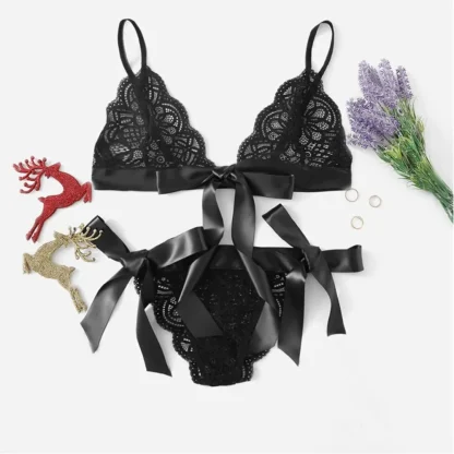 Tie Up Black Lace Lingerie