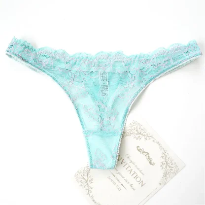 Sheer Lace Black Thongs - Image 3