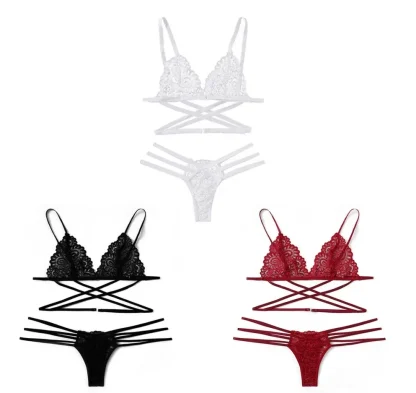 Strappy Black Lace Lingerie - Image 6
