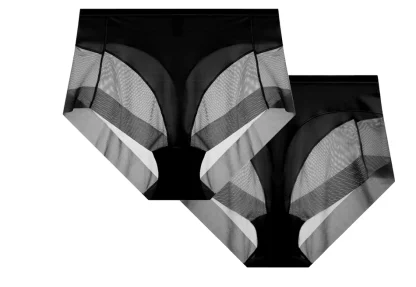 Seamless Black Mesh Panty