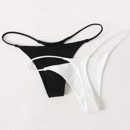 Seamless Solid Black Thong - Image 7